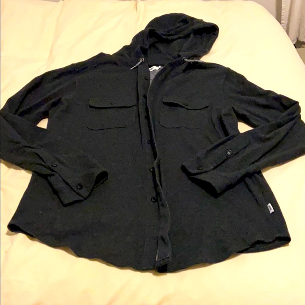 Button up sweatshirt with hood